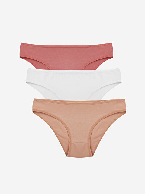 Güneş Düz Bikini Külot 3'lü Paket - S4LC44Z8-QF6