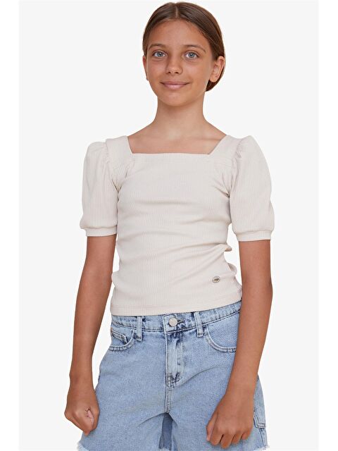 Breeze Kare Yaka Kısa Kollu Kız Çocuk Tişört - S4LE61Z4-FRJ