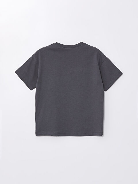 LCW Kids Antrasit Bisiklet Yaka Kısa Kollu Tom ve Jerry Baskılı