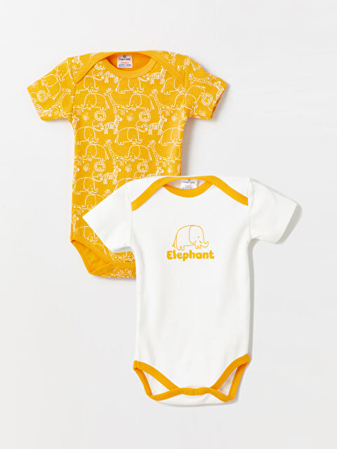 Luggi Baby Bisiklet Yaka Baskılı Erkek Bebek Çıtçıtlı Bodysuit 2'li - S4LG89Z1-D1C