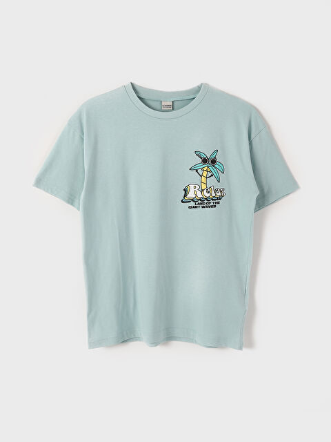 LCW Kids Crew Neck Short Sleeve Printed Boys' T-Shirt - S4LI88Z4-G3R