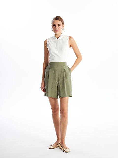 LCWAIKIKI Classic Kadın Beli Lastikli Düz Şort - S4LK25Z8-V73