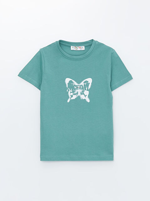 Calimera Kids Bisiklet Yaka Baskılı Kız Çocuk Tişört - S4LK84Z4-DBV