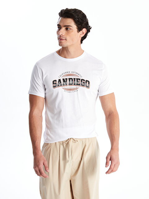 CALİMERA MODA Bisiklet Yaka Kısa Kollu Baskılı Erkek Tişört - S4LM53Z8-J5E