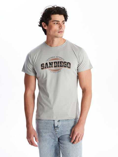 CALİMERA MODA Bisiklet Yaka Kısa Kollu Baskılı Erkek Tişört - S4LM53Z8-LRW