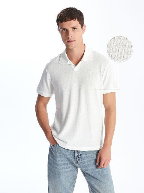 LCWAIKIKI Classic T-shirt Texturé à Manches Courtes pour Hommes avec Col Polo - S4LN28Z8-R9J
