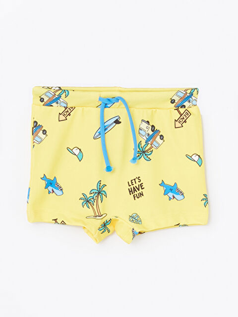 LCW Kids UV Korumalı Beli Lastikli Baskılı Erkek Bebek Deniz Şortu - S4LN91Z1-LUG