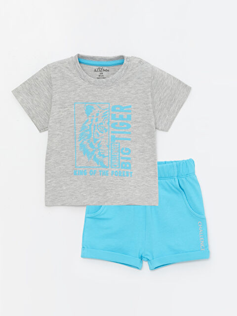 AZİZ BEBE Bisiklet Yaka Erkek Bebek Takım - S4LP50Z1-GGH