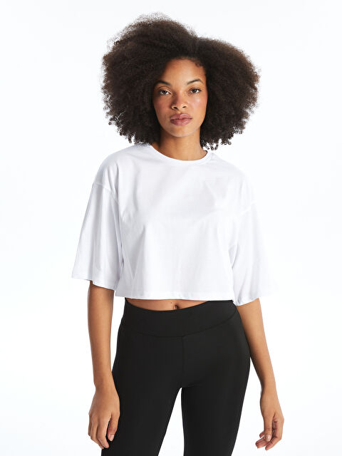 XSIDE ACTIVE Bisiklet Yaka Oversize Kadın Spor Tişört - S4LQ79Z8-Q6K