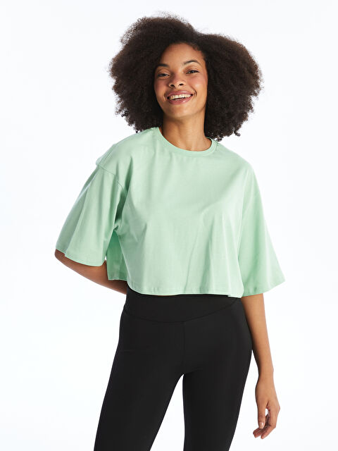 XSIDE ACTIVE Bisiklet Yaka Oversize Kadın Spor Tişört - S4LQ79Z8-SX9