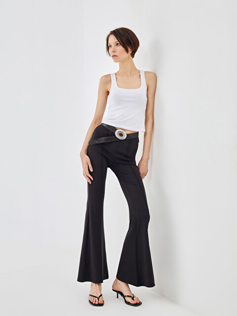 BLAİS Dar Fit Düz Geniş Paça Kadın Tayt Pantolon - S4LT58Z8-CVL