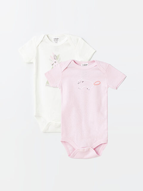 Luggi Baby Bisiklet Yaka Kız Bebek Çıtçıtlı Bodysuit 2'li - S4LY79Z1-QF6