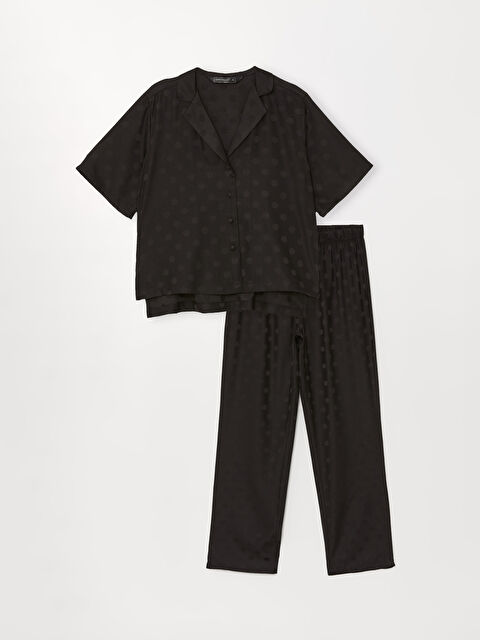 LCW DREAM Gömlek Yaka Puantiyeli Kısa Kollu Kadın Pijama Takımı - S4M088Z8-CVL