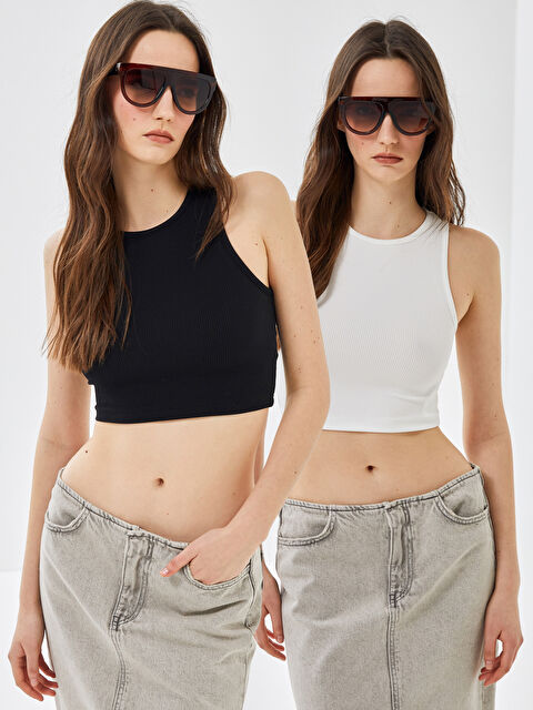 BLAİS Kadın Bisiklet Yaka Düz Atlet 2'li Paket - S4M162Z8-HM7