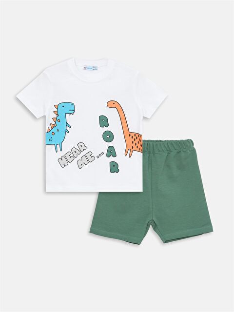 Myhanne Bisiklet Yaka Erkek Bebek Tişört ve Şort 2'li - S4M200Z1-GXF