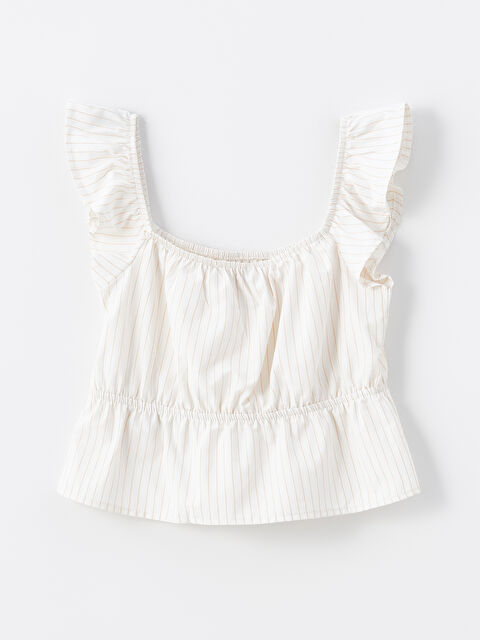 LCW Kids Kare Yaka Kız Çocuk Crop Bluz - S4M226Z4-LF1