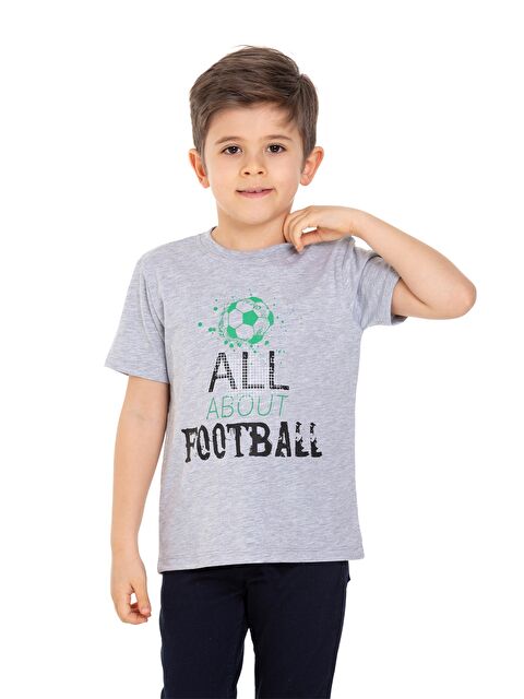 Myhanne Bisiklet Yaka Erkek Çocuk Tişört - S4M362Z4-DEK