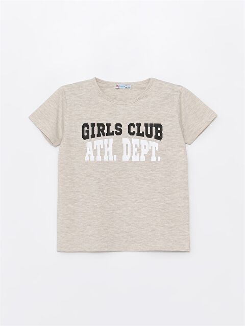 Myhanne Bisiklet Yaka Baskılı Kız Çocuk Tişört - S4M364Z4-FRJ