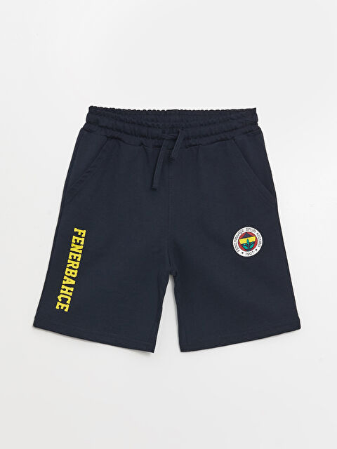 LCW Kids Beli Lastikli Fenerbahçe Baskılı Erkek Çocuk Şort - S4M417Z4-YFD