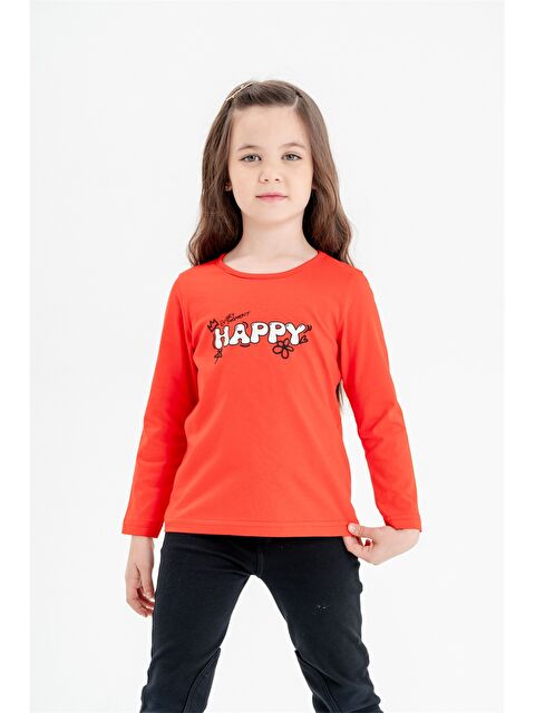 Mışıl Kids Bisiklet Yaka Baskılı Kız Bebek Tişört - S4M595Z1-H0P