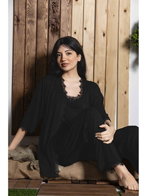 SUDE Bisiklet Yaka Kadın Pijama Takım - S4M739Z8-HEG