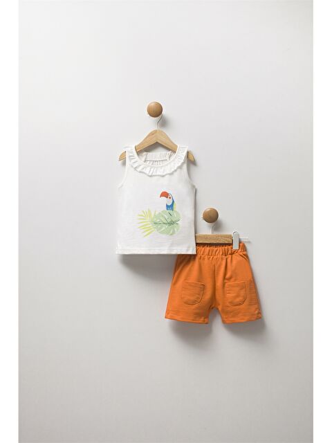 Jo'viel Bisiklet Yaka Kız Bebek Tişört ve Şort 2'li Takım - S4M787Z1-GNN