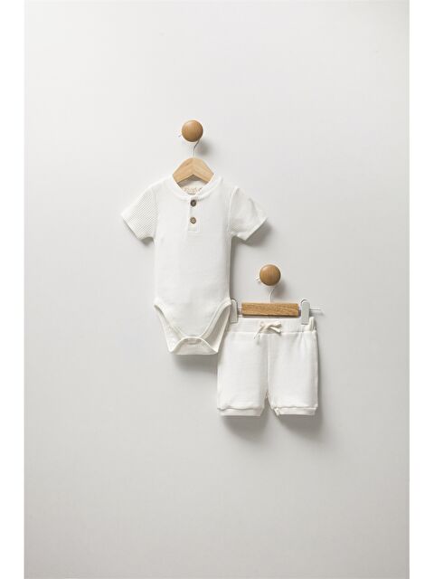 Jo'viel Bisiklet Yaka Kız Bebek Çıtçıtlı Body ve Şort 2'li Takım - S4M793Z1-FDU