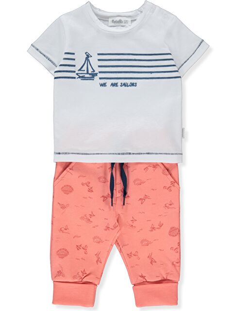 Bebetto Bisiklet Yaka Kısa Kollu Baskılı Erkek Bebek Tişört ve Eşofman Alt 2'li Takım - S4M847Z1-GPM