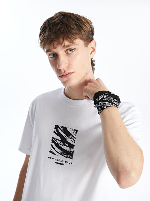 XSIDE Crew Neck Short Sleeve Printed Combed Cotton Men's T-shirt - S4M950Z8-Q6K