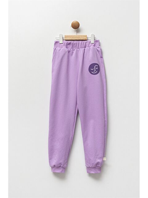 Pija Pija Beli Lastikli Baskılı Kız Çocuk Eşofman Altı - S4M989Z4-GNG