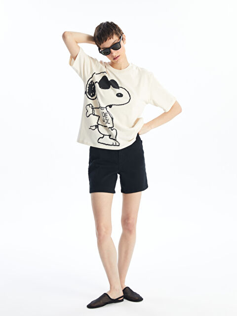 LCWAIKIKI Classic Kadın Beli Lastikli Düz Jean Şort - S4MA48Z8-J0F