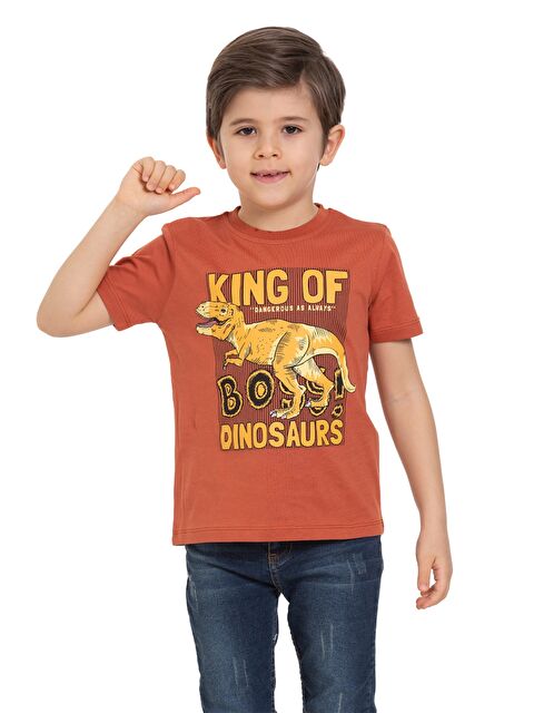 Myhanne Bisiklet Yaka Erkek Çocuk Tişört - S4MA80Z4-GRV