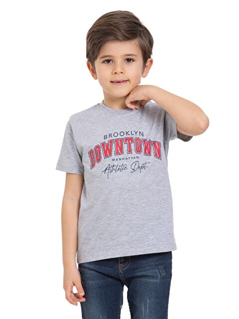 Myhanne Bisiklet Yaka Erkek Çocuk Tişört - S4MA82Z4-DEK