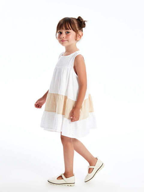 LCW Kids Bisiklet Yaka Kolsuz Kız Bebek Dantel Elbise - S4MB67Z1-Q6K