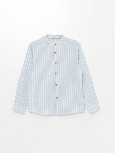 LCW Kids Hakim Yaka Keten Karışımlı Erkek Çocuk Gömlek - S4MB94Z4-LEN