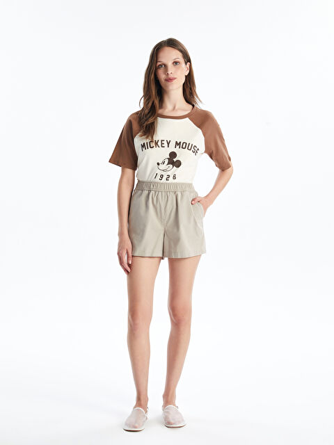 LCW Vision Beli Lastikli Düz Keten Görünümlü Kadın Şort - S4MD15Z8-JRB