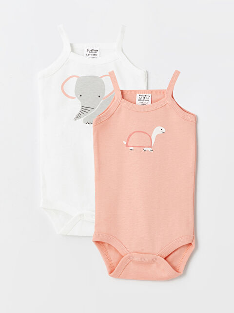 Luggi Baby Bisiklet Yaka Kız Bebek Çıtçıtlı Body 2'li