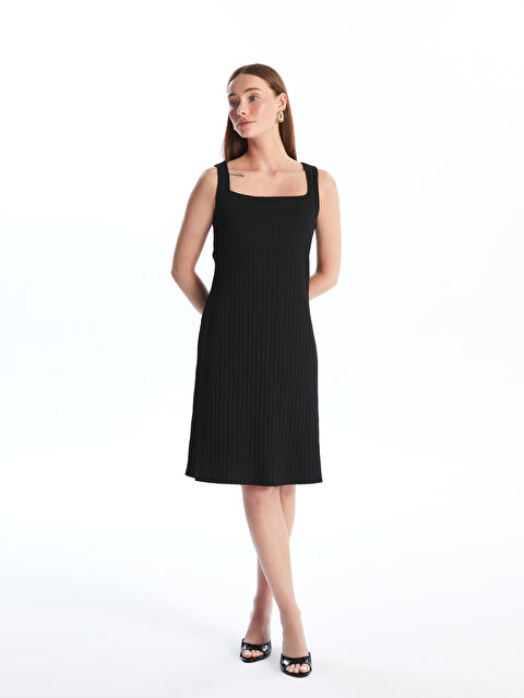 LCWAIKIKI Classic Women's Square Collar Plain Dress - S4MG02Z8-CVL