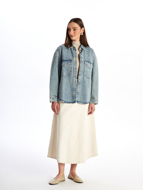 LCW Modest Standart Fit Kadın Jean Etek - S4MG35Z8-FDU