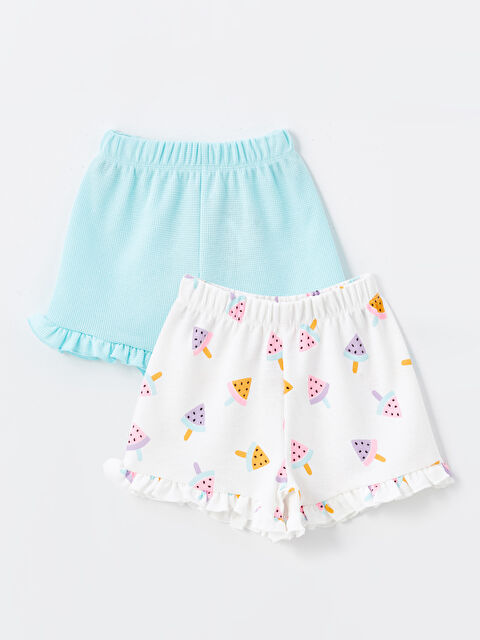 LCW Kids Beli Lastikli Kız Bebek Şort 2'li - S4MI83Z1-JPN