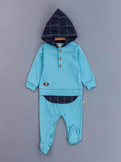 Babyzz Kapüşonlu Erkek Bebek Tulum - S4MJ25Z1-GGH