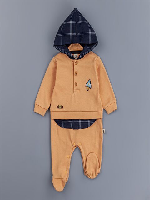Babyzz Kapüşonlu Erkek Bebek Tulum - S4MJ25Z1-GNN