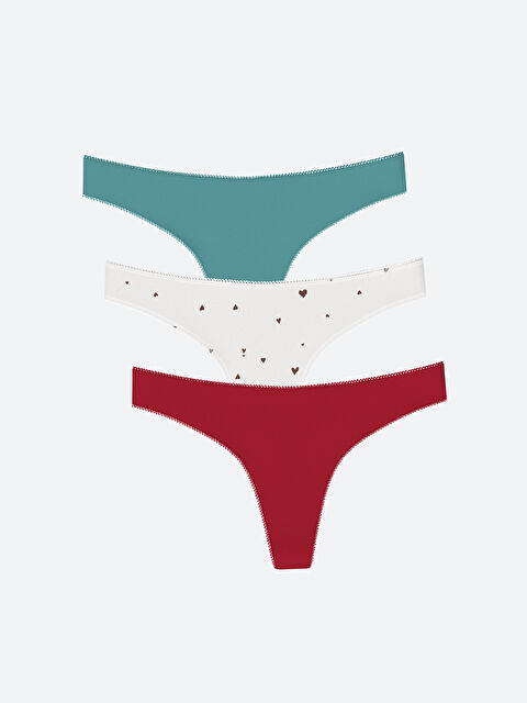 LCW DREAM Desenli Tanga Külot 3'lü Paket - S4ML20Z8-LQH