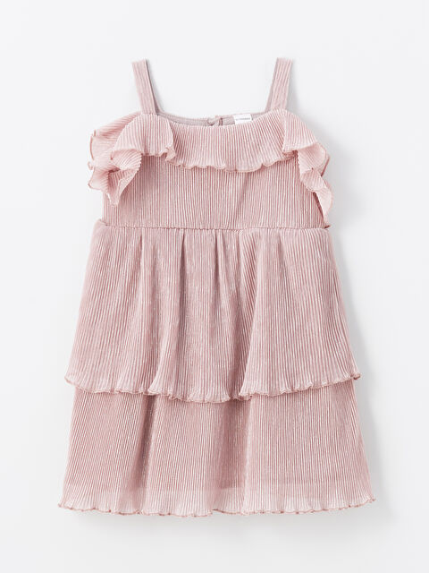 LCW Kids Kare Yaka Askılı Kız Bebek Elbise - S4ML27Z1-YHH