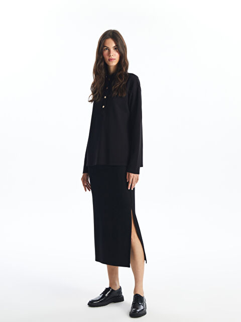 LCW Vision Kadın Dar Fit Düz Etek - S4MM60Z8-CVL