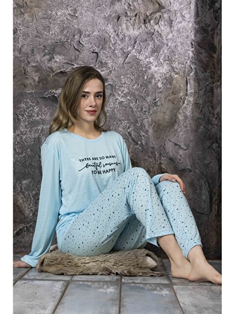 SUDE Bisiklet Yaka Kadın Pijama Takım - S4MO12Z8-JAR