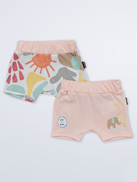 Miniworld Beli Lastikli Erkek Bebek Şort 2'li - S4MO68Z1-ETP