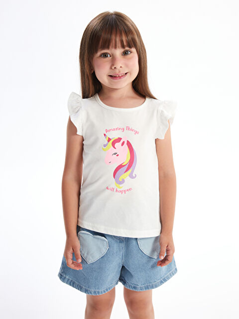 LCW Kids Bisiklet Yaka Kısa Kollu Kız Bebek Bluz - S4MP28Z1-R9J