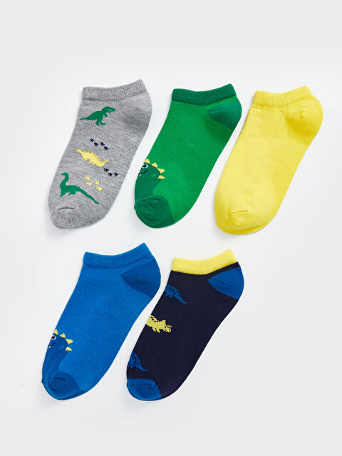 LCW Kids Desenli Erkek Çocuk Patik Çorap 5'li - S4MR03Z4-K00