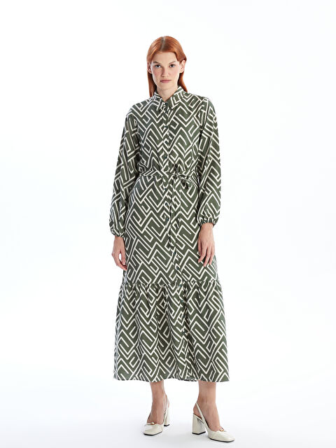 LCW Modest Desenli Kadın Gömlek Elbise